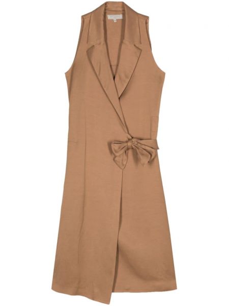 Robe portefeuille en satin Antonelli marron