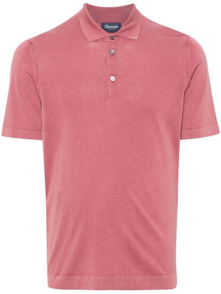 Памучна поло тениска Drumohr розово