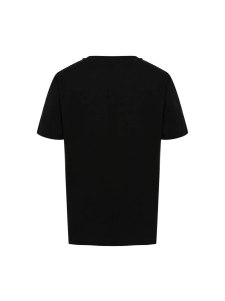 Camisa de algodón a rayas de cuello redondo Moschino negro