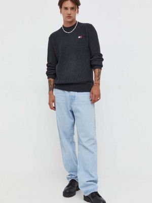 Sweter bawełniany Tommy Jeans czarny