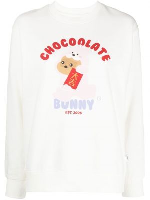 Sweatshirt mit print Chocoolate weiß