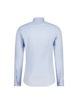 Camisa slim fit de algodón Stenströms azul