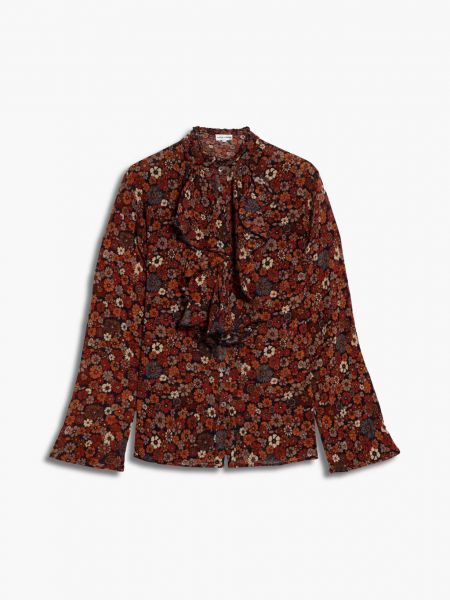 Рубашка в цветочек с принтом Antik Batik коричневая