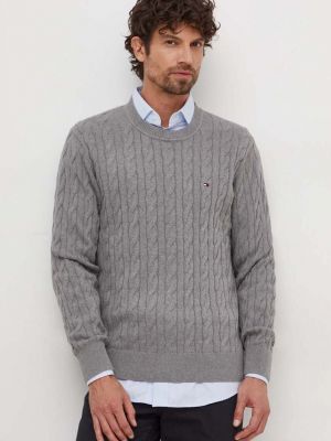 Sweter bawełniany Tommy Hilfiger szary