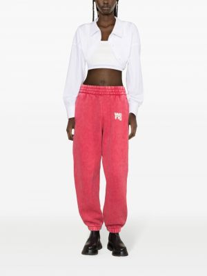 Bavlněné sportovní kalhoty Alexander Wang růžové