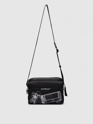 Чорна сумка через плече з принтом Off-white