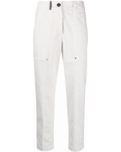 Pantalones rectos de cintura alta Peserico blanco