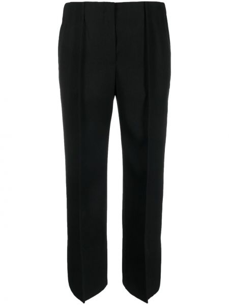 Pantaloni de lână cu croială lejeră Jil Sander negru