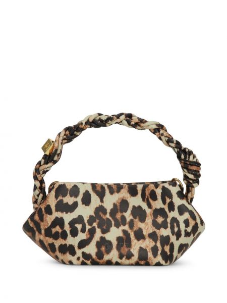 Shopper handtasche mit print mit leopardenmuster Ganni