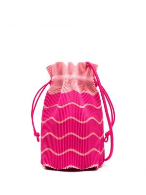 Τσάντα με τροπικά μοτίβα Pleats Please Issey Miyake ροζ