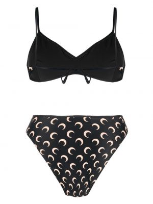 Bikini mit print Marine Serre schwarz