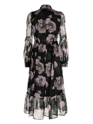 Sukienka midi w kwiatki z nadrukiem Ted Baker czarna