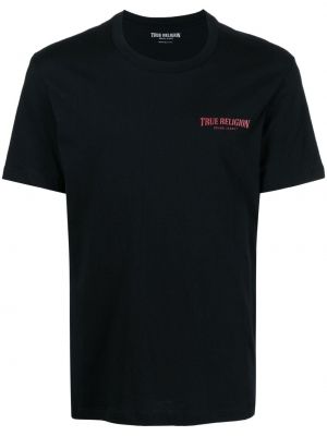 Тениска с кръгло деколте True Religion черно