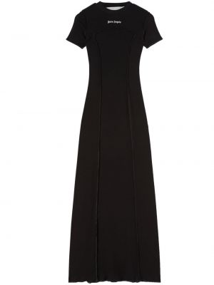 Πλεκτή μάξι φόρεμα με κέντημα Palm Angels μαύρο