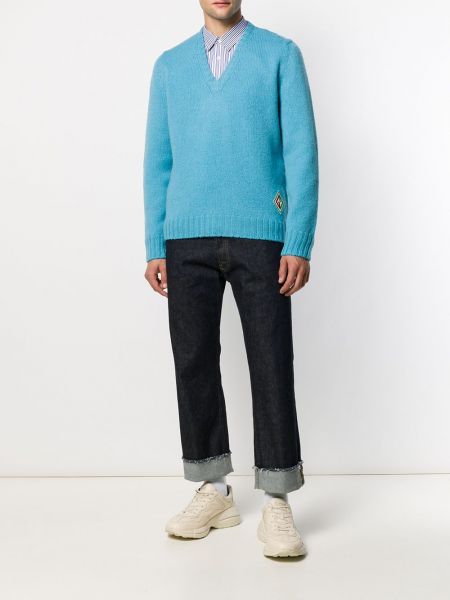 Vlněný svetr s výšivkou Gucci