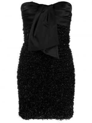 Κοκτέιλ φόρεμα tweed Balmain μαύρο