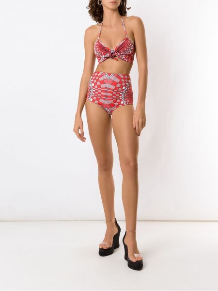 Bikini con estampado con estampado geométrico Amir Slama rojo