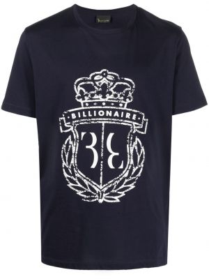 Тениска с принт Billionaire синьо