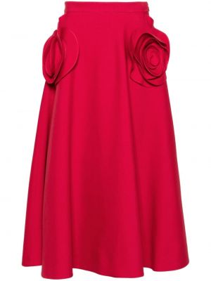 Midi suknja s cvjetnim printom Valentino Garavani crvena