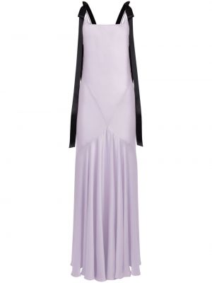 Saténové dlouhé šaty s mašlí Nina Ricci