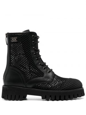 Ankle boots z siateczką Casadei czarne