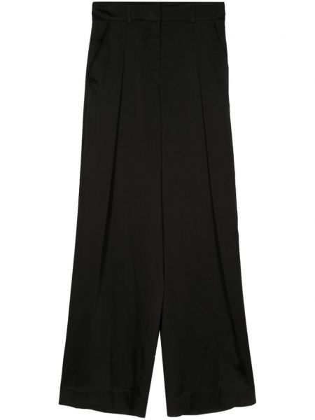 Saténové rovné kalhoty Simkhai černé