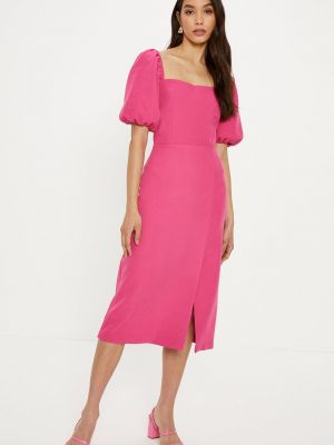 Платье-карандаш с пышными рукавами из крепа Oasis розовое