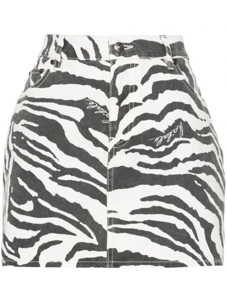 Džínsová sukňa s potlačou so vzorom zebry Rotate Birger Christensen