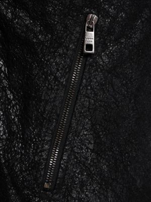 Kapucnis bőrdzseki Giorgio Brato fekete