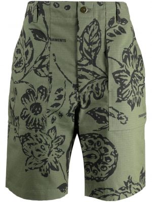 Květinové bermudy s potiskem Engineered Garments zelené