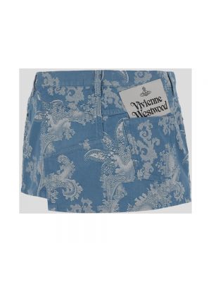 Mini falda de algodón de tejido jacquard Vivienne Westwood azul