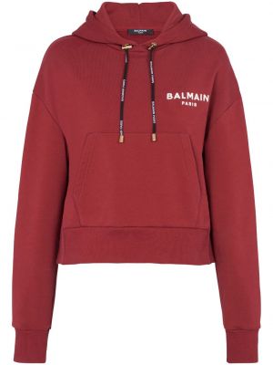 Bluza z kapturem Balmain czerwona