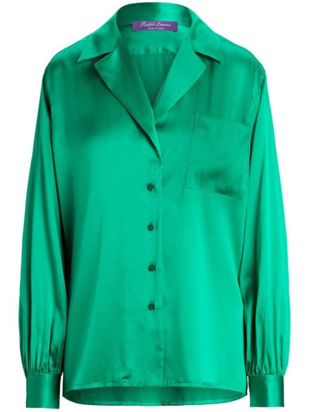 Μεταξωτό πουκάμισο Ralph Lauren Collection πράσινο