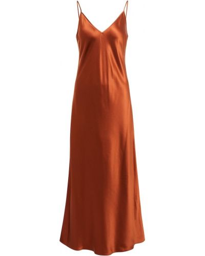 Jedwabna satynowa sukienka Joseph - pomarańczowy