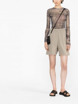 Shorts mit stickerei aus baumwoll Balenciaga braun