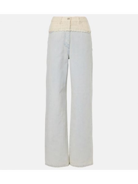 Tweed straight leg-jeans Givenchy blå