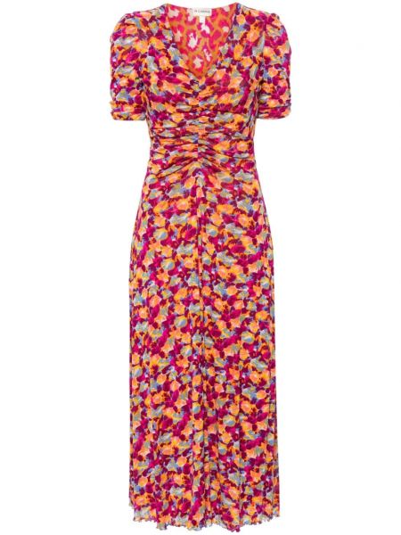 Abpusēja tīkliņa midi kleita Dvf Diane Von Furstenberg rozā