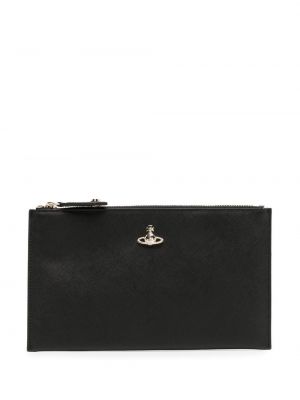 Kožna clutch torbica Vivienne Westwood crna