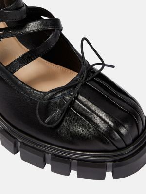 Кожени полуотворени обувки Simone Rocha черно