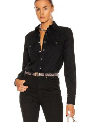 Джинсовая рубашка Saint Laurent черная