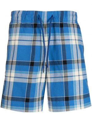 Kratke hlače s karirastim vzorcem s potiskom Ps Paul Smith modra