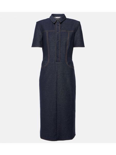 Abito midi di cotone in jersey Max Mara blu