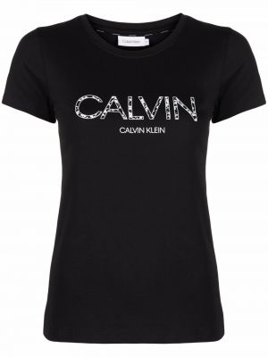 Camiseta de flores Calvin Klein negro