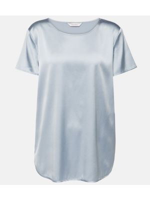 T-shirt di raso di seta Max Mara grigio