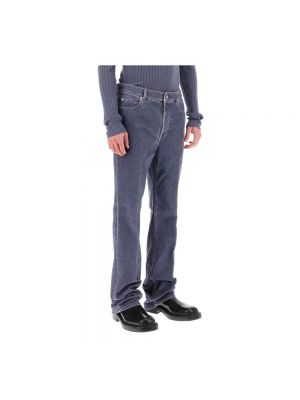 Welurowe proste jeansy z kieszeniami Salvatore Ferragamo niebieskie