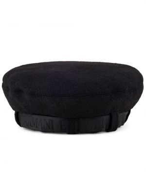 Vlnená baretka Emporio Armani čierna