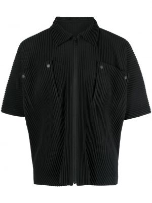 Hemd mit reißverschluss mit plisseefalten Homme Plissé Issey Miyake schwarz