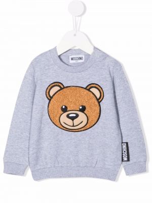 Bomull sweatshirt for jenter Moschino Kids grå