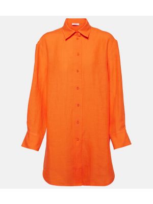 Λινό πουκάμισο Eres πορτοκαλί