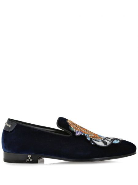 Samt loafers mit stickerei Philipp Plein